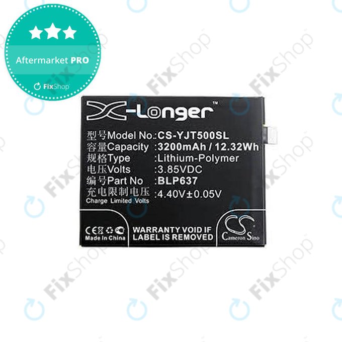 Batteria per OnePlus 5, 5T, BLP637, 3200mAh, HQ