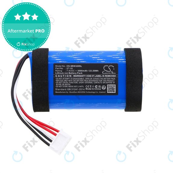 Batteria per Sony SRS-XB31, ST-06, Li-Ion, 3000mAh, 7.4V, HQ