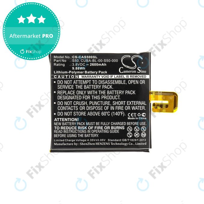 Batteria per Caterpillar CAT S50, CUBA-BL-00-S50-000, 2600mAh, HQ