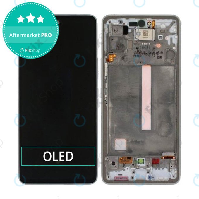 Schermo OLED per Samsung A53 A536B, Awesome Black, Vetro touch con cornice
