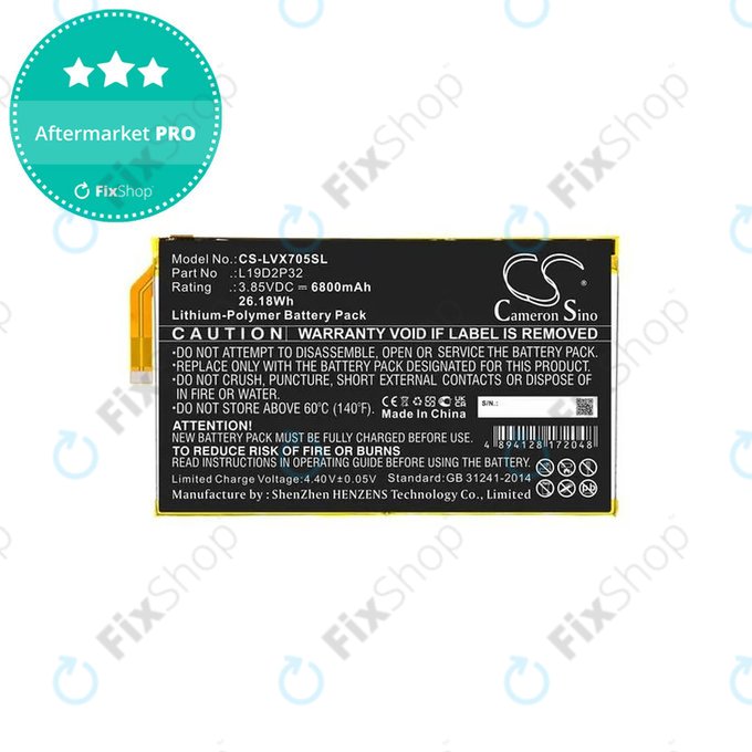 Batteria per Lenovo Yoga Smart Tab, L19D2P32, 6800mAh, HQ