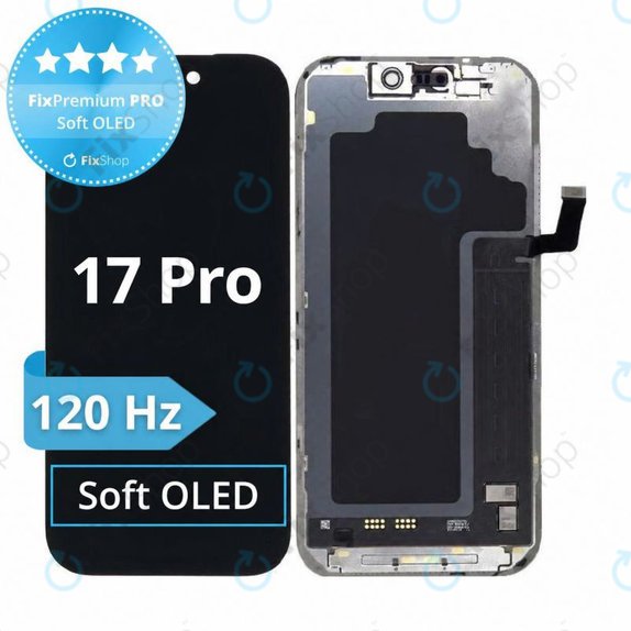 Schermo Soft OLED 120Hz per iPhone 17 Pro, Vetro touch con cornice, FixPremium PRO