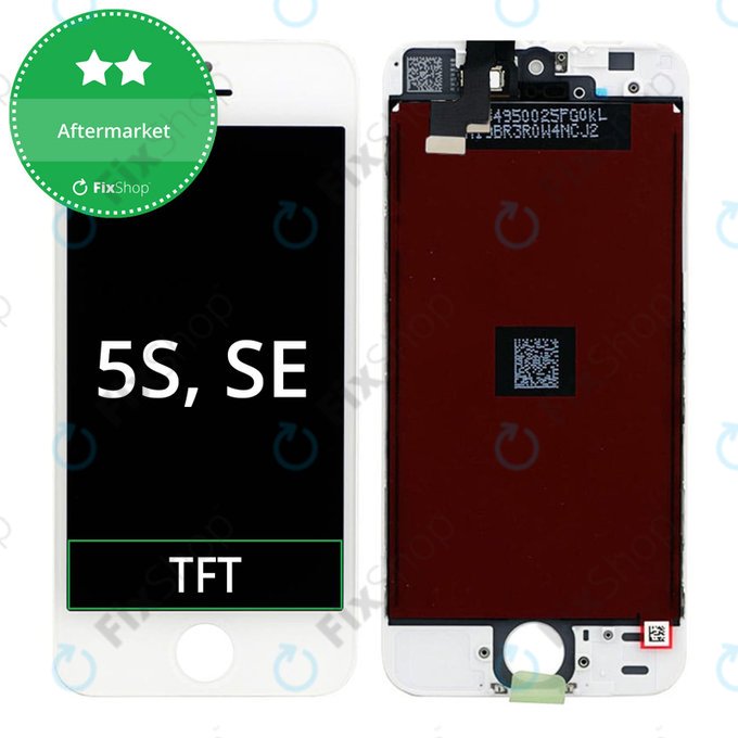 Schermo per iPhone 5S, SE, White, Vetro touch con cornice