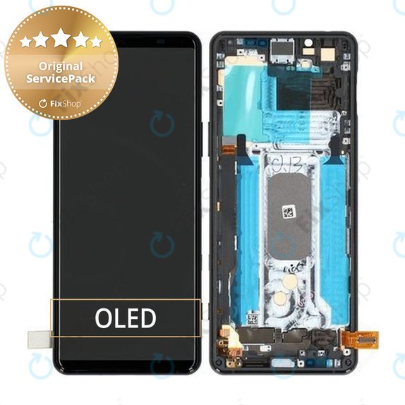 Schermo per Sony Xperia 5 II, Black, Vetro touch con cornice, A5024932A, Genuine Service Pack