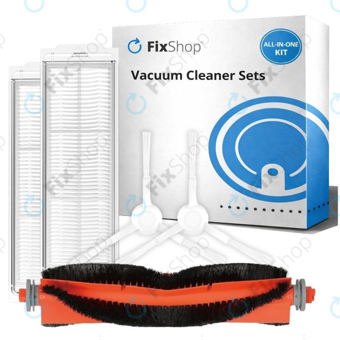 Set di ricambio per Xiaomi Robot Vacuum S10, S10 EU, S12 (1x Spazzola principale, 2x Filtri, 2x Spazzole laterali)