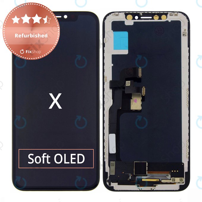 Schermo per iPhone X, Vetro touch con cornice, Refurbished