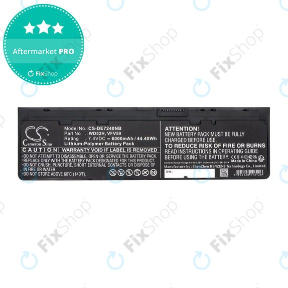 Batteria per Dell Latitude E7240, 7250, 12, VFV59, Li-Pol, 6000mAh, 7.4V, HQ