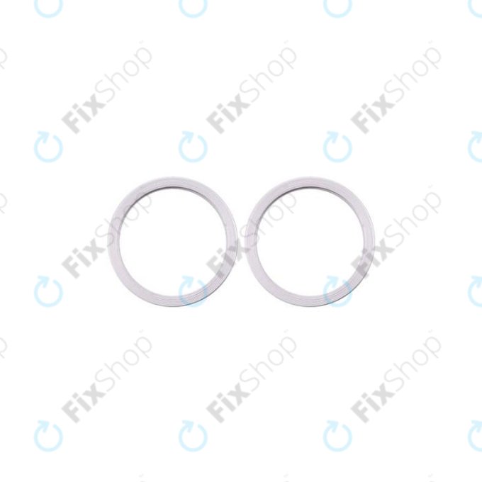 Frame lente fotocamera posteriore 2pcs per iPhone 11, 12, 12 Mini, White