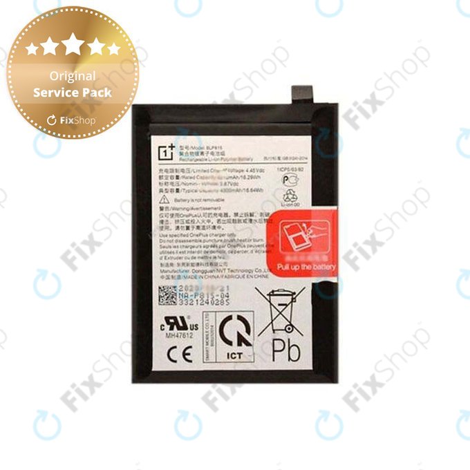 Batteria per OnePlus Nord N10 5G, BLP815, 1031100035, 4300mAh, Genuine Service Pack