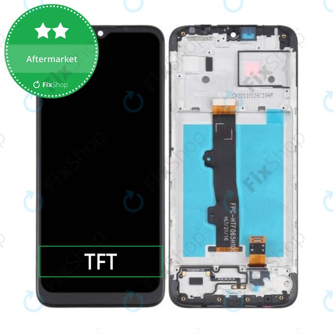 Schermo per Motorola Moto E7 Power, E7i Power, Black, Vetro touch con cornice