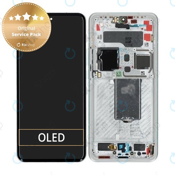 Schermo per Xiaomi 15 Ultra 5G, Silver White, Vetro touch con cornice, 560005000O100, Genuine Service Pack