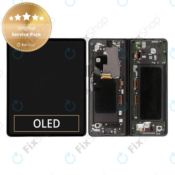 Schermo per Samsung Z Fold 3 F926B, Phantom Black, Vetro touch con cornice, GH82-26283A, GH82-26284A, Genuine Service Pack