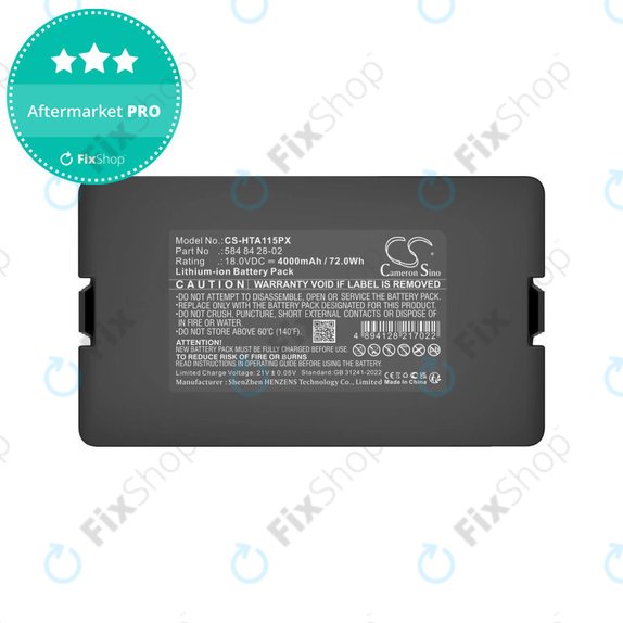 Batteria per Flymo Easilife 200, Gardena Automower 310, Husqvarna Automower 315X, Li-Ion, 18.0V, 584 84 28-02, 4000mAh, HQ
