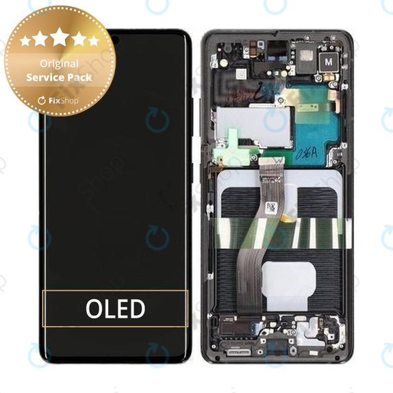 Schermo per Samsung S21 Ultra G998B, Phantom Black, Vetro touch con cornice, GH82-26035A, GH82-26036A, Genuine Service Pack