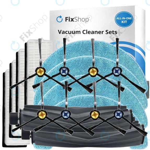 Set di ricambi per ETA Falco Smart, Silvercrest SSR A1 SSR AL1, Tesla Robostar T83 (2x spazzola principale, 4x filtro, 8x spazzola laterale, 4x panno mop)