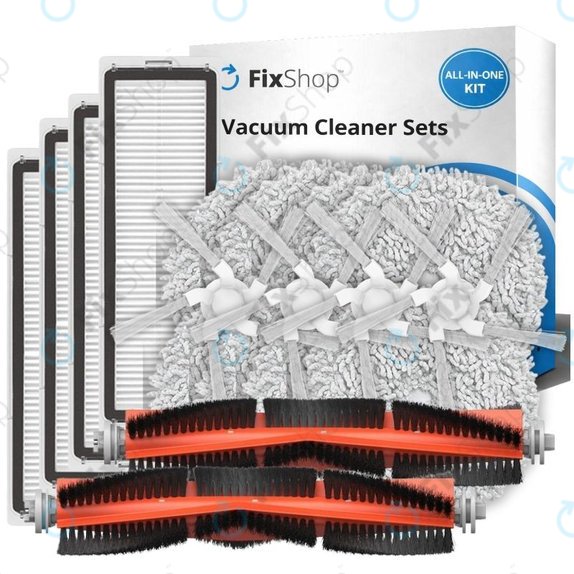 Set di ricambio per Xiaomi Dreame Bot W10, W10 Pro (2x Spazzole principali, 4x Filtri, 4x Spazzole laterali, 4x Panni per mocio)