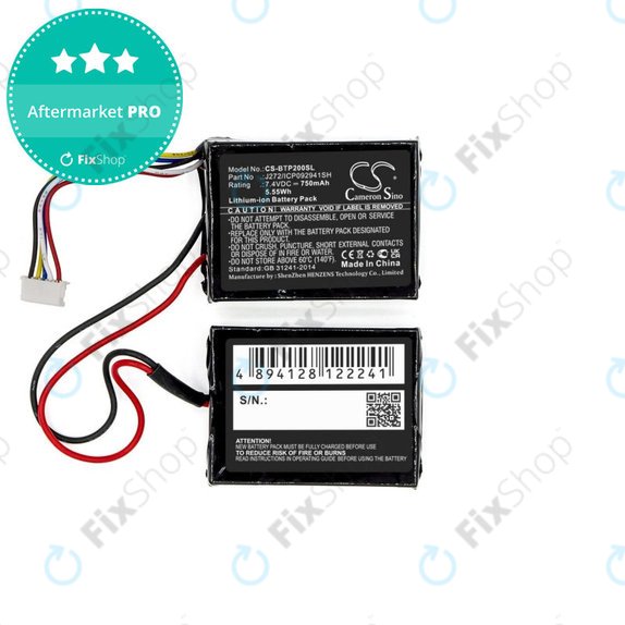 Batteria per Beats Pill 2.0, J272/ICP092941SH, Li-Ion, 750mAh, 7.4V, HQ