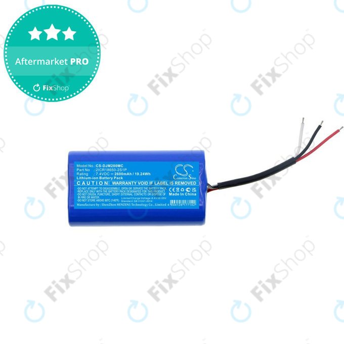 Batteria per DJI Mobile 3, 4, Osmo Mobile 2, Mobile 3, Mobile 4, 2ICR18650-2S1P, Li-Ion, 2600mAh, 7.4V, HQ