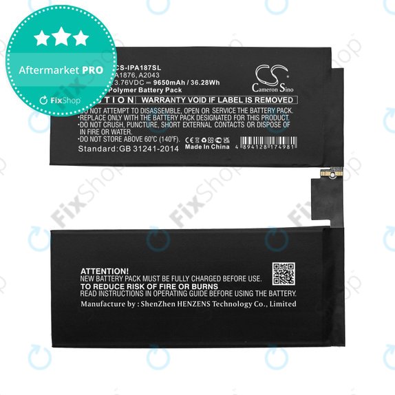 Batteria A1876 per Apple iPad Pro 12.9" (3rd Gen 2018), iPad Pro 12.9" (4th Gen 2020), A2043, 9650mAh, HQ
