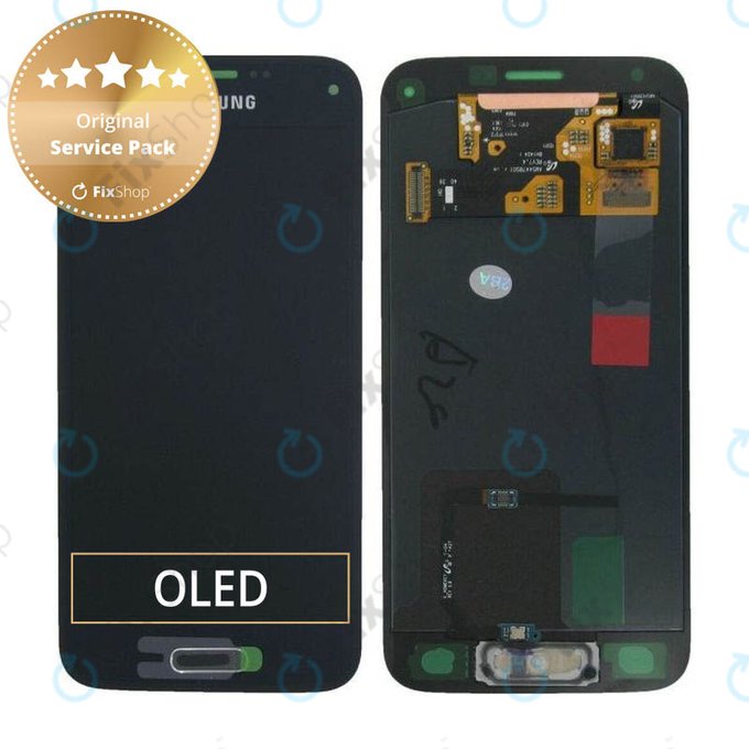Schermo per Samsung S5 Mini G800F, Charcoal Black, Vetro touch senza cornice, GH97-16147A, Genuine Service Pack