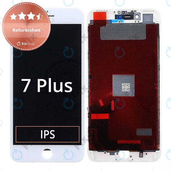 Schermo per iPhone 7 Plus, White, Vetro touch con cornice, Refurbished