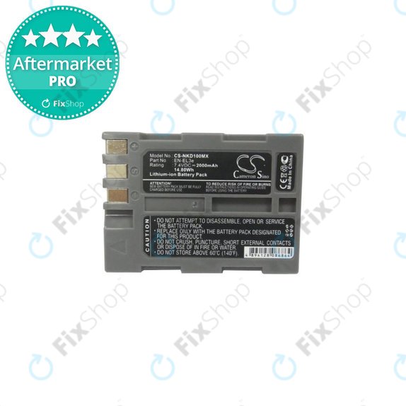 Batteria per Nikon D50, D70, D80, D90, D100, D200, D300, D700, D900, EN-EL3e, Li-Ion, 2000mAh, HQ