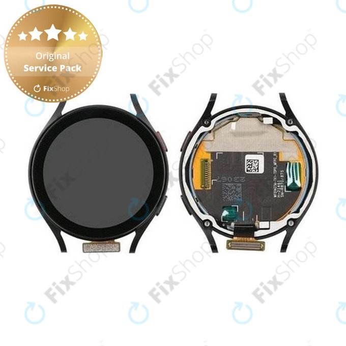Schermo per Samsung Galaxy Watch 4 44mm R870 R875, Black, Vetro touch con cornice, GH97-26410A, Genuine Service Pack