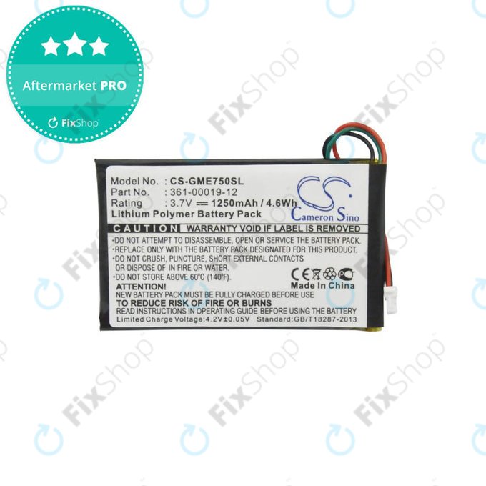 Batteria per Garmin Edge 605, 705, 361-00019-12, 1250mAh, HQ