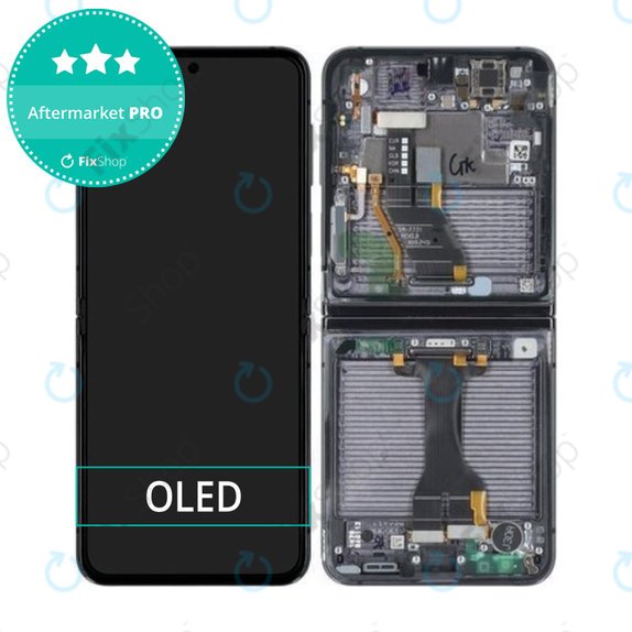 Schermo OLED per Samsung Z Flip 5 F731B, Graphite, Vetro touch con cornice