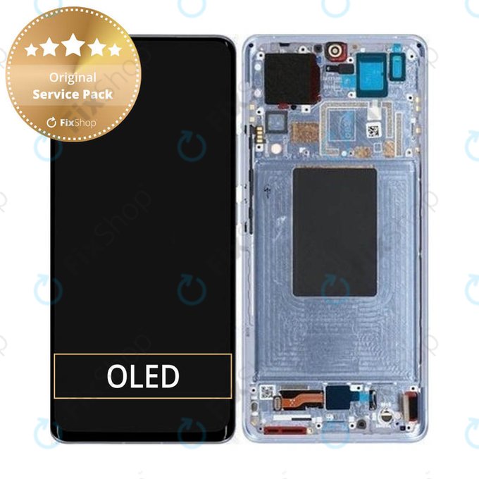 Schermo per Xiaomi 12 Pro 2201122C 2201122G, Blue, Vetro touch con cornice, 56000400L200, 56000900L200, Genuine Service Pack