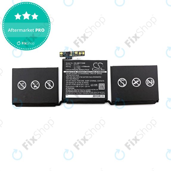 Batteria A1713 per MacBook Pro 13" A1708 (Late 2016 - Mid 2017), 4700mAh, HQ