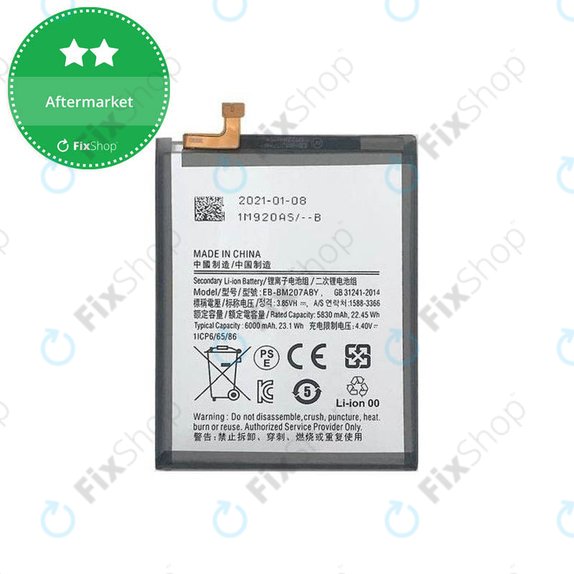 Batteria per Samsung M21 M215F, M30s M307F, EB-BM207ABY, 6000mAh