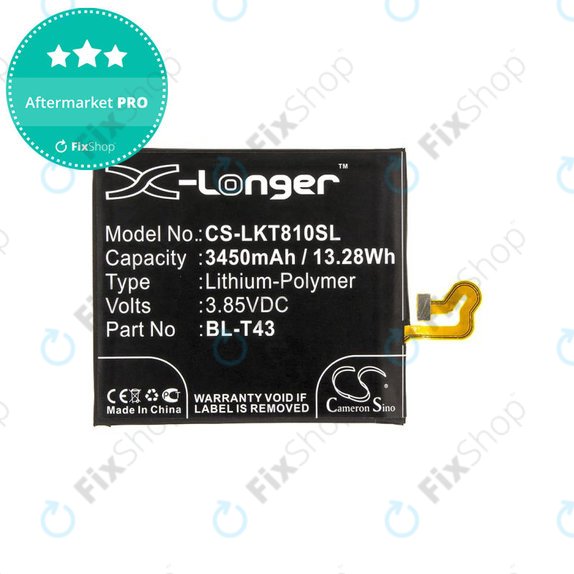 Batteria per LG G8S ThinQ, ThinQ Global, BL-T43, Li-Pol, 3.85V, 3450mAh, HQ