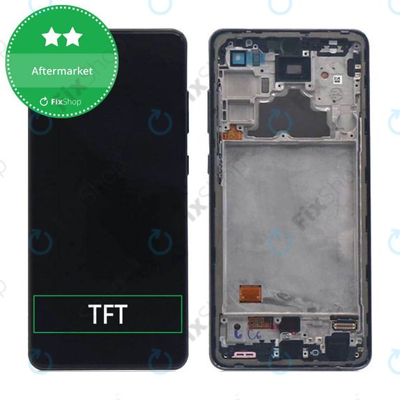 Schermo per Samsung A72 A725F, A726B, Awesome Black, Vetro touch con cornice