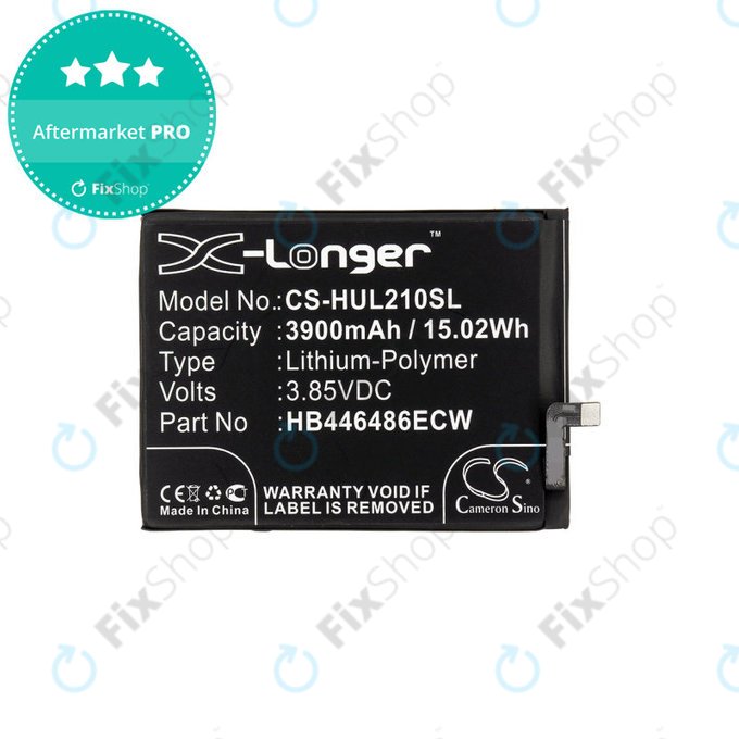 Batteria per Huawei P Smart Pro 2019, HB446486ECW, Li-Pol, 3.85V, 3900mAh, HQ