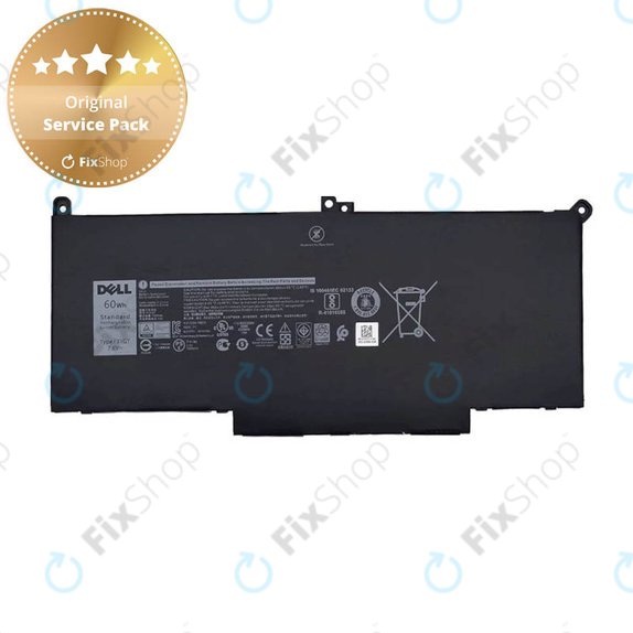 Batteria per Dell Latitude 7280, 7290, 7380, 7390, 7480, 7490, E7280, F3YGT, 7600mAh, Genuine Service Pack