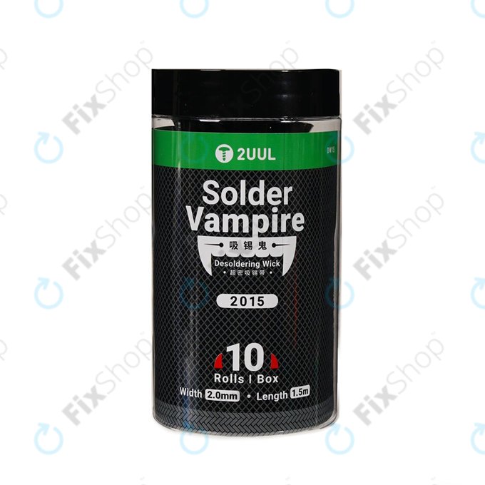 Treccia dissaldante 20 mm x 1,5 m, 10 pz, 2UUL DW15 Solder Vampire