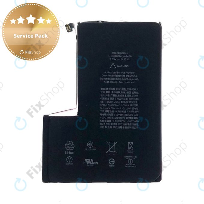 Batteria per iPhone 12 Pro Max, A2466, 3687mAh, Service Pack