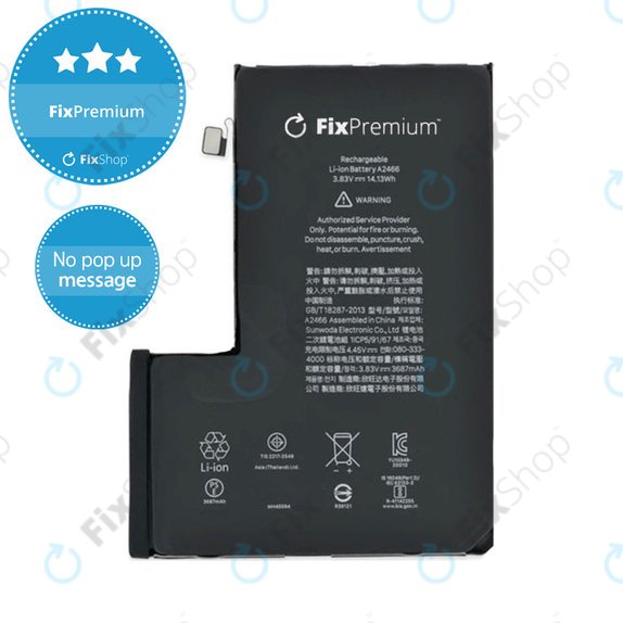 Batteria per iPhone 12 Pro Max, 3687mAh, DIAGNOSTIC