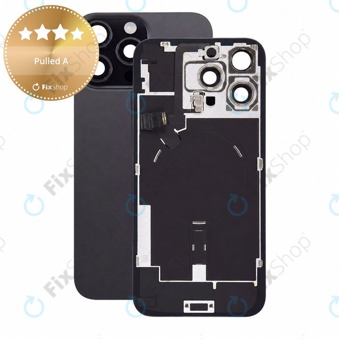 Vetro scocca posteriore per iPhone 16 Pro Max, Black Titanium, Pulled A