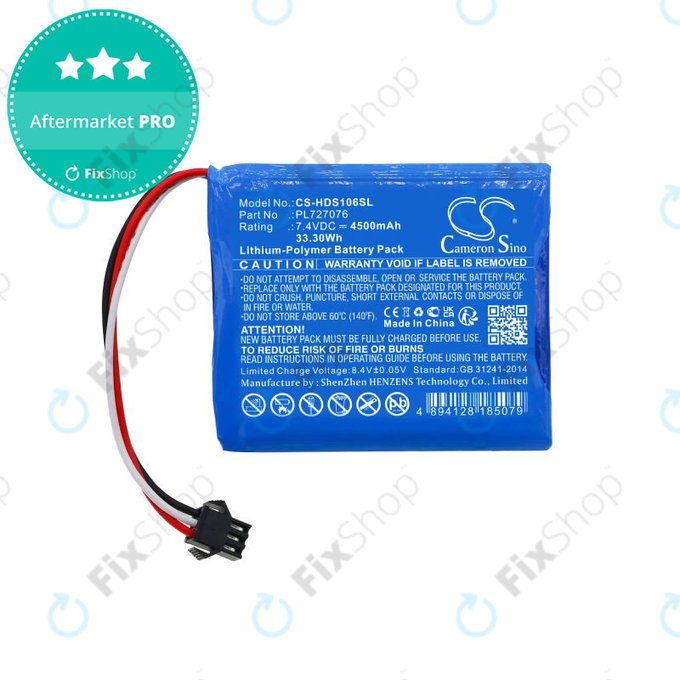 Batteria per Hantek DSO-1062B, DSO-1202B, DSO-1202S, PL727076, Li-Pol, 4500mAh, 7.4V, HQ