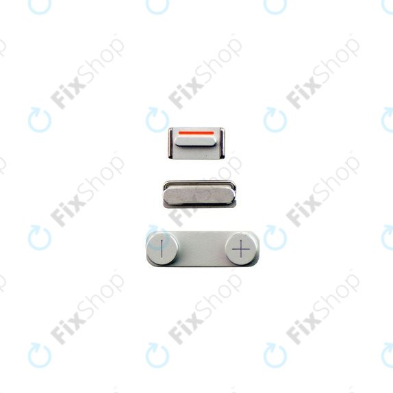 Set pulsanti laterali accensione, volume e silenzioso per iPhone 5, White