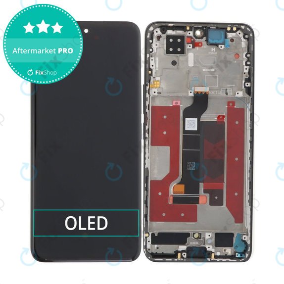 Schermo OLED per Honor 200, Black, Vetro touch con cornice