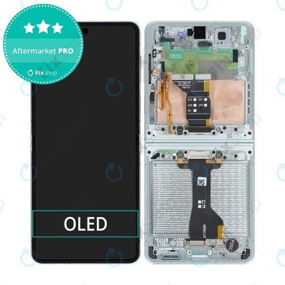 Schermo OLED per Samsung Z Flip 7 F766B, Mint, Vetro touch con cornice