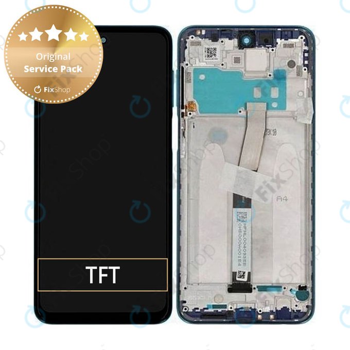Schermo per Xiaomi Redmi Note 9 Pro, Aurora Blue, Vetro touch con cornice, 560005J6B200, Genuine Service Pack