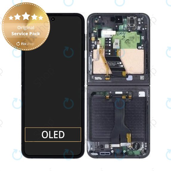 Schermo per Samsung Z Flip 6 F741B, Crafted Black, Vetro touch con cornice, GH82-35014E, Genuine Service Pack