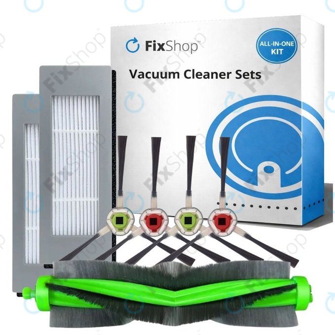 Set di ricambio per iRobot Roomba Combo 1138, Ecovacs Deebot Ozmo 930 (1x Spazzola principale, 2x Filtri, 2 coppie di spazzole laterali)