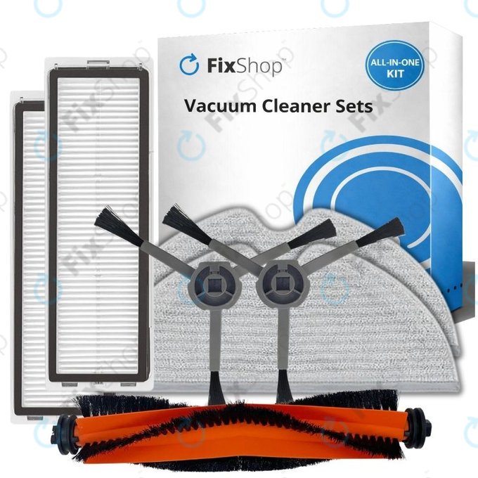 Set di ricambio per Xiaomi Dreame Bot L10 Pro, D9, D9 Pro, D9 Max, Trouver LDS (1x Spazzola principale, 2x Filtri, 2x Spazzole laterali, 2x Panni per mocio)