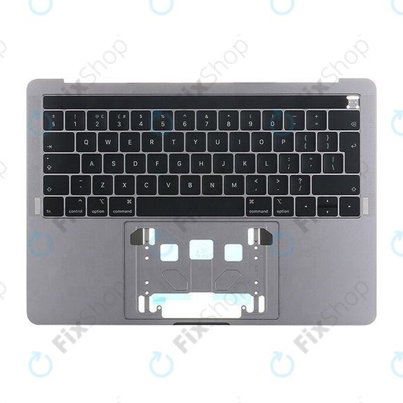Top case con tastiera UK, Touch Bar, microfono e altoparlanti per MacBook Pro 13" A1989 (2018 - 2019), Space Gray