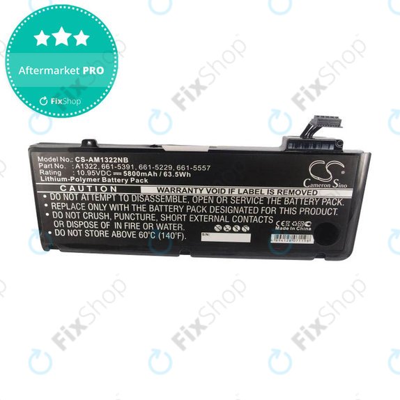 Batteria A1322 per MacBook Pro 13" A1278 (Mid 2009 - Mid 2012), 5800mAh, HQ